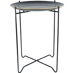 MESA AUXILIAR REDONDA D41/H52CM MADERA NEGRA