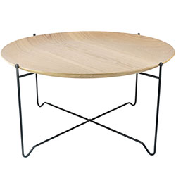MESA AUXILIAR REDONDA D70/H37CM MADERA CLARA