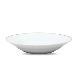 PLATO HONDO D23CM BLANCO C/BORDE PLATEADO PORCELANA