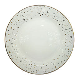 PLATO REDONDO LLANO 27CM LUNARES DORADOS SELECTA