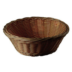CESTO RED. RATTAN PLAST MARRON. 20.5/H7.5CM