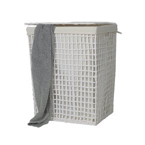 CESTO C/TAPA/FUNDA 44X35X55CM TEJ CORDON PAPEL BCO