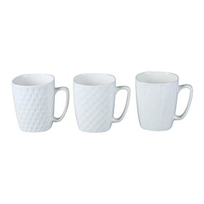 MUG SEMI CUADRADO 480 ML TEXTURAS SURT BLANCO