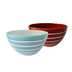 BOWL CERAMICA D17.5CM 1.7L RAYAS COLORES SURTIDOS