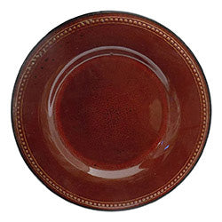 PLATO DE MESA 26CM BORDE PUNTEADO BORDEAUX