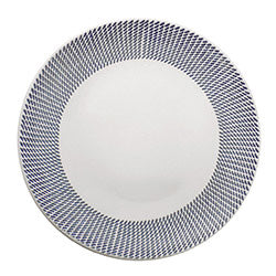 PLATO DE MESA 27CM BORDE AZUL PINCELADO