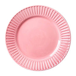 PLATO DE MESA D27CM BORDE TEXTURADO ROSA BRILLO