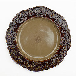 PLATO DE MESA 27CM MARRON C/TEXTURA