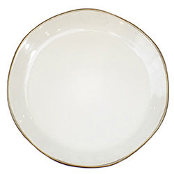 PLATO DE MESA 28CM BORDE ASIMETRICO BLANCO