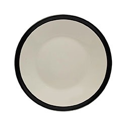 PLATO DE POSTRE BLANCO BORDE NEGRO D22CM