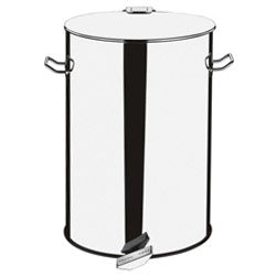 BASURERO C/PEDAL PARA ABRIR Y CERRAR 75LTS BRINOX