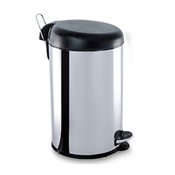 BASURERO AC. INOX 12L NEGRO BRINOX. D25x43CM