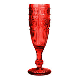 COPA VIDRIO LABRADO CHAMPAGNE 20X7CM SOLES ROJO