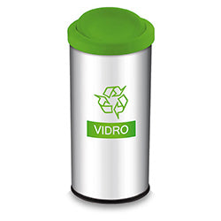 BASURERO C/TAPA BASCULANTE AC.IN. 40.5L VERDE BRINOX