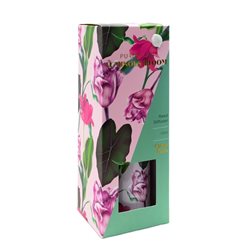 DIFUSOR AROMAS 120ML RECIP FLORES VERDE TAPA DORADA
