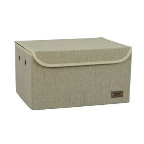 CAJA ORGANIZADOR REC C/TAPA 40X30XH22CM TELA BEIGE