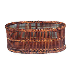 BANDEJA OVAL BAMBOO MARRON 30X15H12CM