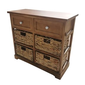 MUEBLE 2 CAJONES 4 CESTOS JACINTO 67x29x61CM MIEL