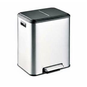 PAPELERA 2 COMPARTIMENTOS X15LTS C/U, ACERO INOX C/PEDAL