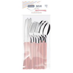 SET 12PZAS AC.INOX. MANGO CARMIN INOVA DI SOLLE