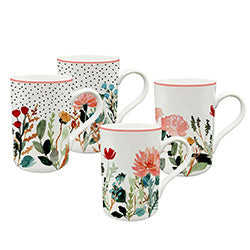 MUG RECTO 340ML FLORES DISEÑOS SURTIDOS