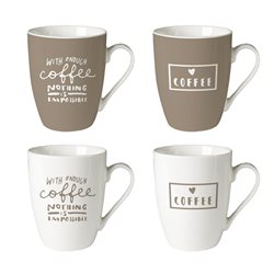 MUG BOMBE 340ML COFFEE BLANCO Y BEIGE