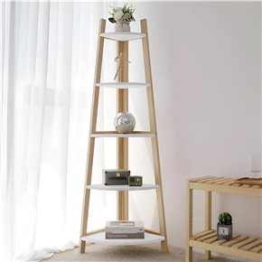 ESTANTERIA ESQUINERO 37X37X150 CM BAMBOO BLANCO