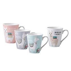 MUG CONICO 400ML LLAMA COLORES