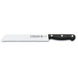 CUCHILLO PAN 20CM ACERO INOX MANGO NEGRO UNIBLOCK 3 CLAVELES