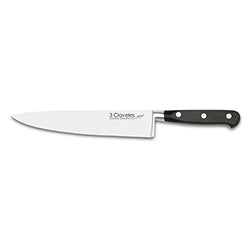CUCHILLO CHEF 20CM CAJA PVC MANGO NEGRO FORGE 3CLAVELES