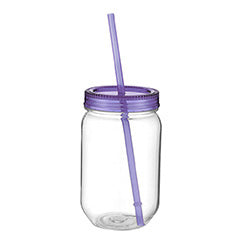 VASO PLASTICO 590ML CUERPO TRANSPARENTE T/ MORADA