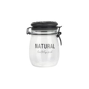 RECIPIENTE VIDRIO 750ML T/CERAMICA NEGRO NATURAL