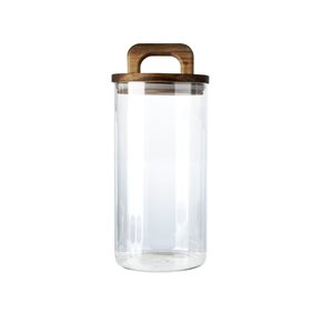 RECIPIENTE BORO 1.2L TAPA MADERA ACACIA D10XH23.5CM