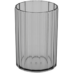 VASO FACETADO 290ML ACRILICO GRIS. D7XH10.5CM