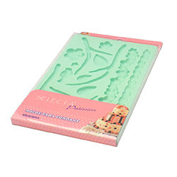 MOLDE SILICONA PARA FONDANT 23X13 CM RAMAS