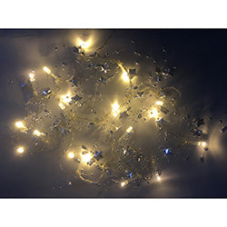 GUIA LED X20 ESTRELLAS Y PERLAS PLATEADO