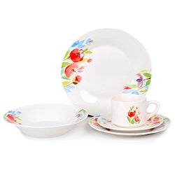 JUEGO DE VAJILLA 20 PZAS FLORES COLORES