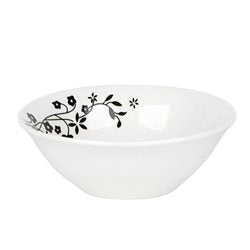 BOWL PORCELANA D13CM FLORES NEGRAS