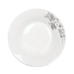 PLATO HONDO PORCELANA 20CM HOJAS GRISES