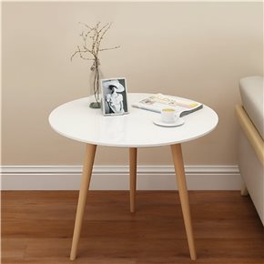 MESA AUXILIAR BAMBOO C/ BLANCO D50CM/H47CM