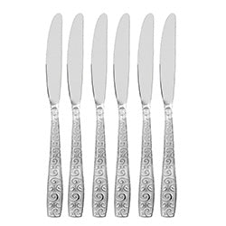 SET 6 CUCHILLOS DE CARNE C/ARABESCOS 22CM