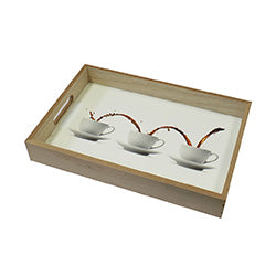 BANDEJA 34.5X23.5X5CM MADERA "COFFEE"