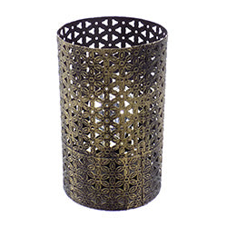 FAROL C/ LUZ MARROCO FLORES. D12.5/H19.5CM
