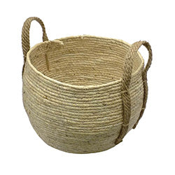 CESTO TEJIDO C/ASAS D29XH24CM BEIGE