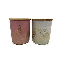 VELA AROMATICA 7x8.5CM CIRUELO ROSA/LIRIO BLANCO