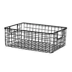 CANASTO METAL NEGRO. 36x23x16CM