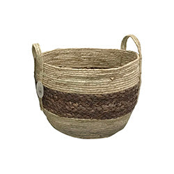 CESTO TEJIDO D26x19CM BEIGE/CAMEL