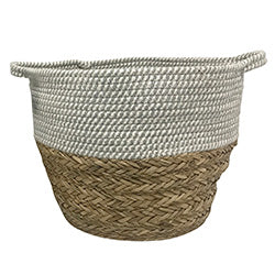 CESTO TEJIDO 31X25CM BEIGE/CAMEL