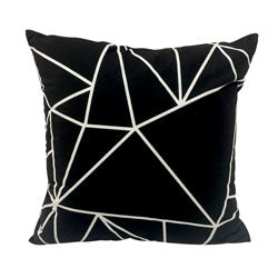 ALMOHADON 40x40CM 420G GEOMETRICO BLANCO/NEGRO