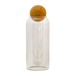 FRASCO VIDRIO 1.2L D9.5x24CM TAPA CORCHO